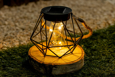 LED solární závěsné svítidlo Venkovní zahradní lucerna 3000K IP44 soumrakový senzor