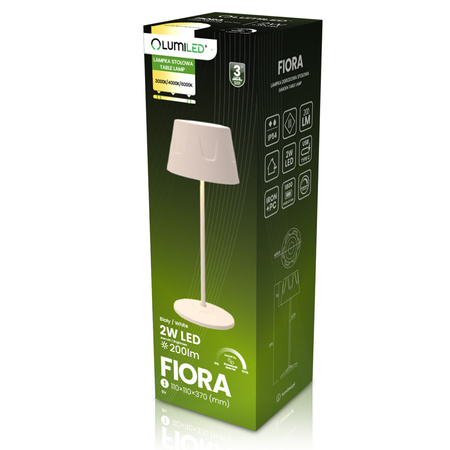 LED zahradní lampa stojící dekorativní stolní noční světlo USB stmívatelné dotykové bílé FIORA LUMILED