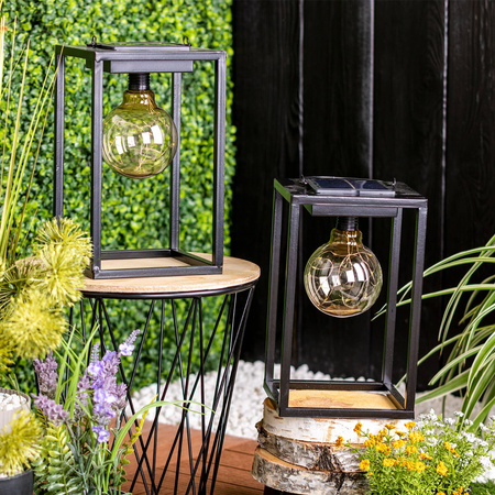 LED solární lampa Venkovní zahradní stojací závěsná lucerna 3000K IP44 26cm soumrakový senzor