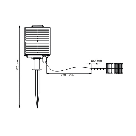 Solární venkovní LED zahradní řetěz 3000K Warm se soumrakovým senzorem IP44 Sanico Goldlux