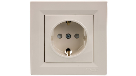 Asfora Single SCHUKO zásuvka s kryty. krémová EPH2900223