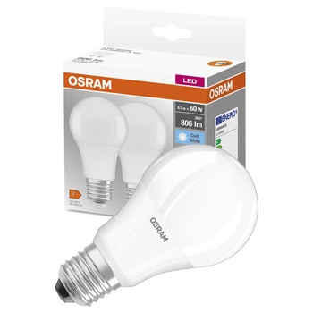 2x LED žárovka E27 A60 8.5W = 60W 806lm 4000K Neutrální bila 200° OSRAM