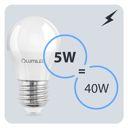 Žárovka LED E27, P45 5W = 40W 470lm 3000K Teplá bílá 120° LUMILED