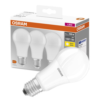 3x LED žárovka E27 A60 14W = 100W 1521lm 2700K Teplá bílá 360° OSRAM