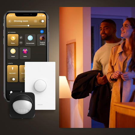 Povrchový LED panel Aurelle Black 21W CCT PHILIPS HUE Bluetooth + stmívač