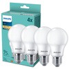 4x LED žárovka E27 A60 10W = 75W 1055lm 2700K teplá bílá Milk PHILIPS