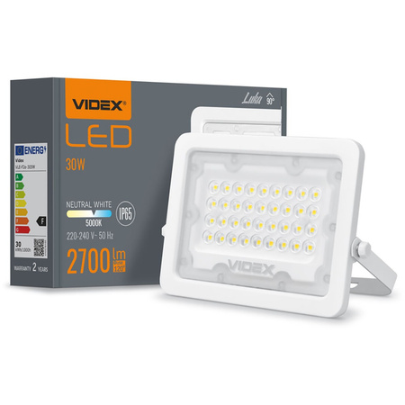 Reflektor LED 30W 2700lm 5000K IP65 Bílá VIDEOX LUCA
