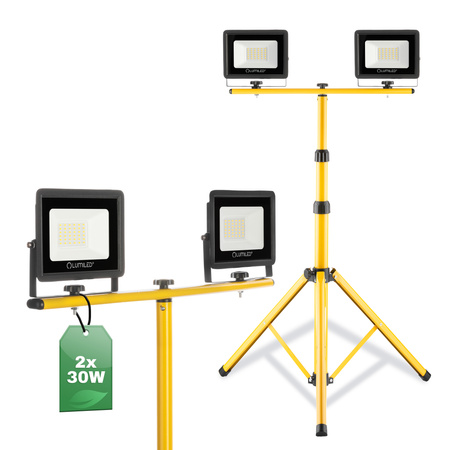 LED Reflektor 2x 30W + Stativ + Napájecí Kabel, 4000K ZUNA LUMILED