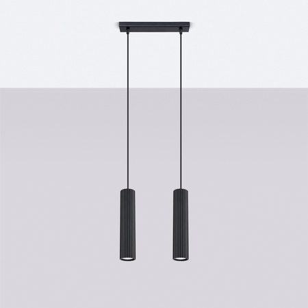 Stropní závěsné svítidlo Tuba Spot 2x GU10 Black Carbon Deep Space SL.1574 Sollux