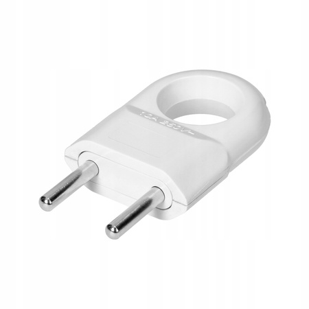 Euro plochá elektrická zástrčka 2P zástrčka s ušní rukojetí Bílá ORNO