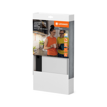 Podskříňové svítidlo Ledvance LED Nábytkové lamelové svítidlo s čidlem pohybu Bezrámové 7,5W 450lm CCT Stmívatelné Černé 30x20cm Podskříňové svítidlo Ledvance