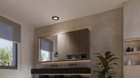 3x LED panel zapuštěný pod omítku 8,3 W 1000 lm IP44 bílý a barevný Ambiance RGB + TW Black Smart SMART Zigbee Bluetooth Slim Downlights Philips HUE