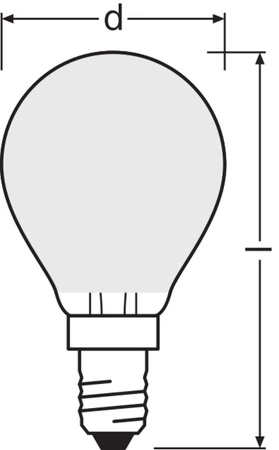 LED žárovka P45 E14 3,4W = 40W 470lm 4000K neutrální bílá FILAMENTOVÁ STMÍVATELNÁ LEDVANCE