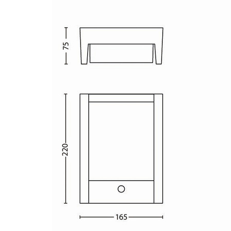 ARBOR IR myGarden LED zahradní nástěnná lampa 6W 2700K IP44 s pohybovým senzorem obdélníková antracitová PHILIPS