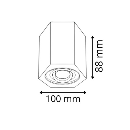 Šestiúhelník GU10 LED pohyblivé SPOT černé přisazené stropní svítidlo