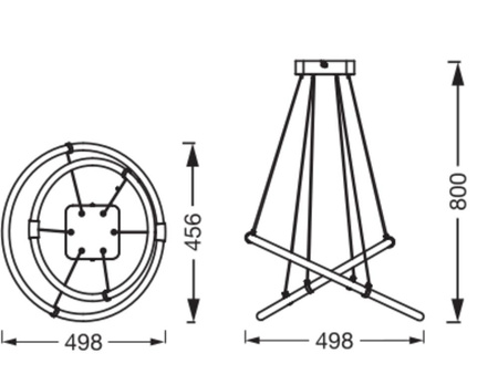 LED 21W 2400lm 3000K teplá stmívatelná šedá dekorace Ledvance stropní závěsná lampa