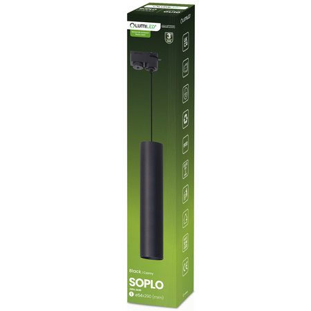 Závěsné závěsné svítidlo Rail 29cm Reflector GU10 LED SOPLO Black LUMILED