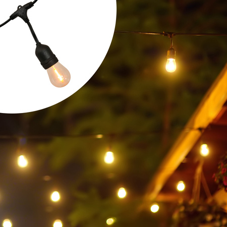 Solární venkovní zahradní světelný řetěz 10x LED 2700K se soumrakovým senzorem černý IP44 PARTY Sanico Goldlux