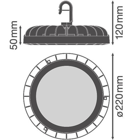 LED průmyslové svítidlo 133W 16000lm 4000K neutrální černá IP65 IK06 High Bay Compact Ledvance