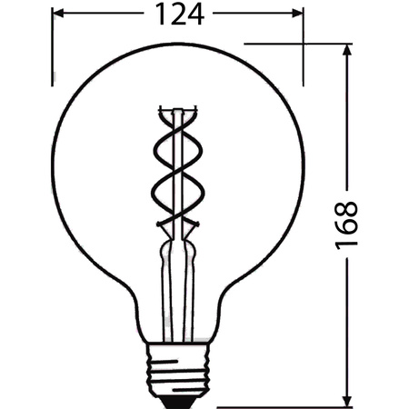 LED žárovka E27 G125 4W = 28W 300lm 2000K Teplá bílá 300° OSRAM Vintage 1906