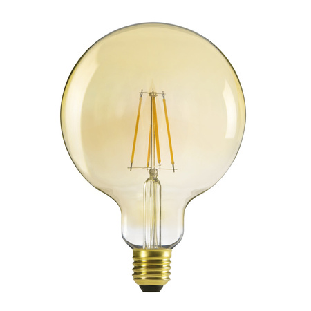 LED žárovka E27 Edison G125 7W = 55W 725lm 2500K teplá bílá Amber XLED Filament Kanlux