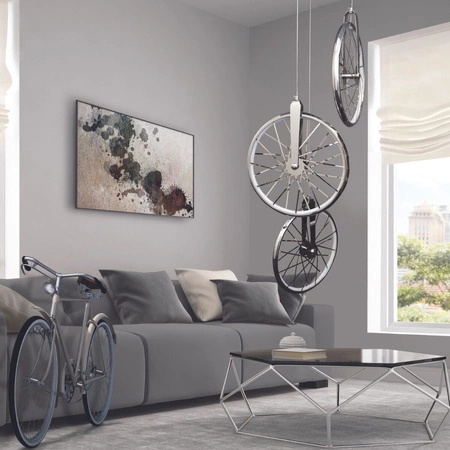 Ikonická závěsná LED STROPNÍ LAMPA 3x BICYKL 33W 3000K chrom GOLDLUX (Polux)