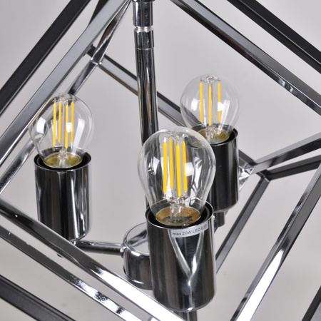 Stropní závěsné svítidlo 3x E27 Chrome Black Ikar Sanico Goldlux