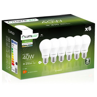 6x Žárovka LED E27, A60 5W = 40W 470lm 4000K Neutrální bílá 260° LUMILED