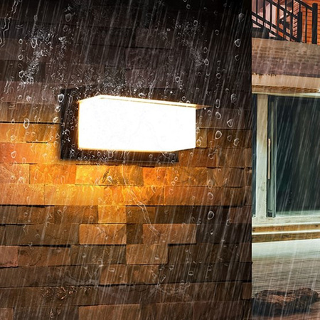 Zahradní nástěnné svítidlo Elevation E27 CETUS BLACK Obdélníkové