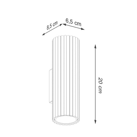 Nástěnné svítidlo Reflektor Tuba Spot 2x GU10 Black Carbon Deep Space SL.1649 Sollux