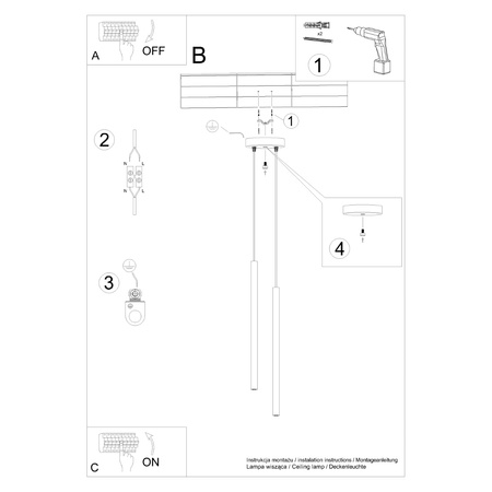 Stropní závěsné svítidlo Tuba Spot 2x G9 Beige Pastelo Ocean Green SL.1513 Sollux