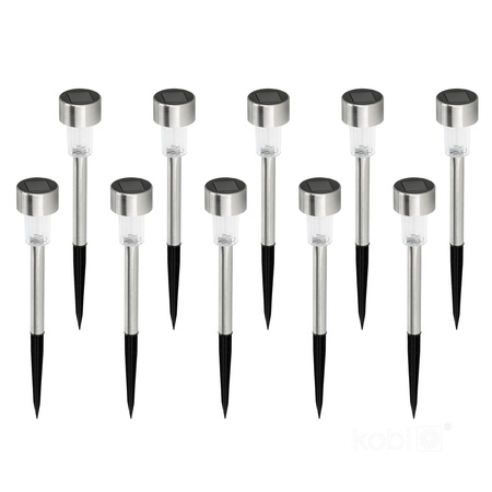 Solární zahradní tyč Venkovní stojící LED 6000K studená IP44 Chrome Eclipse Kobi