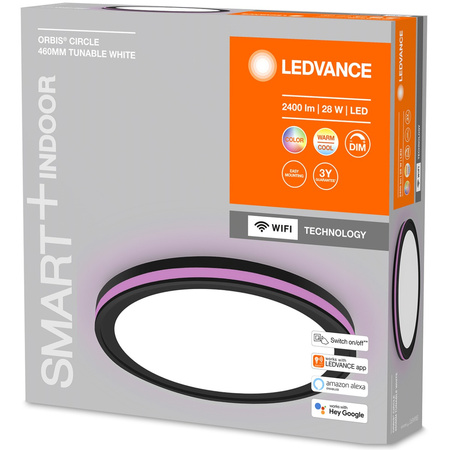 LED stropní svítidlo ORBIS CIRCLE 28W 2400lm RGB CCT 46cm SMART+ WIFI LEDVANCE černá