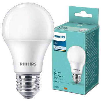 LED žárovka E27 A60 8W = 60W 806lm 4000K Neutrální bila Milky PHILIPS