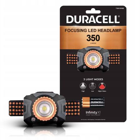 LED čelovka Baterie 3xAAA 350lm 3 režimy DURACELL