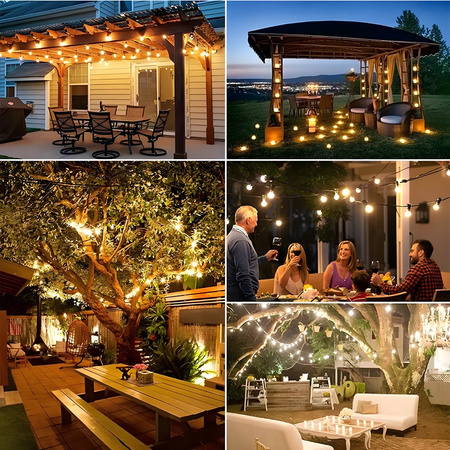 LED Solární řetěz, 20x LED Ozdobné Kuličky 11.58m 3000K Teplá bílá LOVO LUMILED