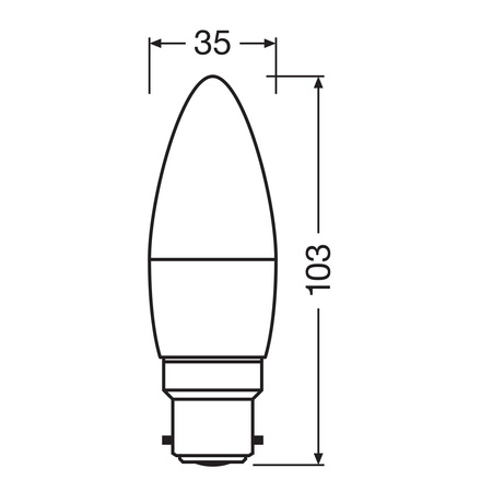 3x LED žárovka B37 Candle B22d 4,9W = 40W 470lm 2700K Warm 200° BASE Osram