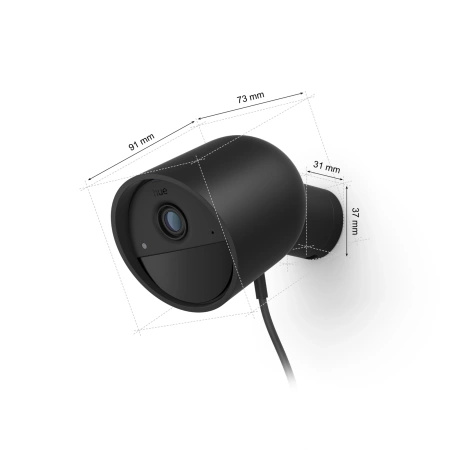 Venkovní kamera Bezpečná kabelová černá Noční vidění IP65 PHILIPS HUE WIFI Zigbee
