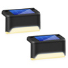2x Solární LED schodišťové svítidlo Dekorativní lampa Soumrak Senzor IP44 Teplý