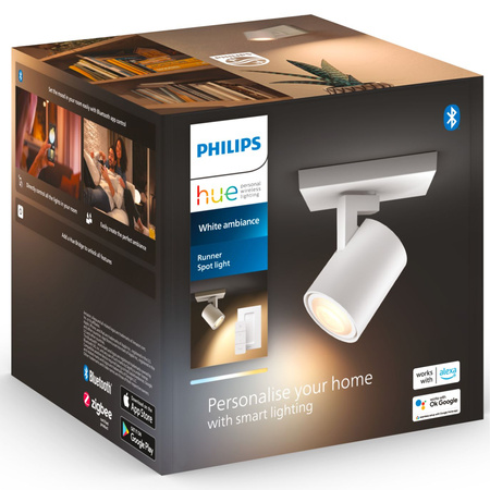 LED bodové nástěnné svítidlo bílé 4,2 W CCT PHILIPS HUE Bluetooth Zigbee + stmívač