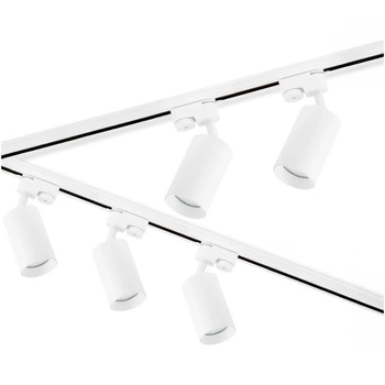 Osvětlovací lišta 3m + 5x reflektor lištový, GU10 Bílá SAGI + Spojka L LUMILED