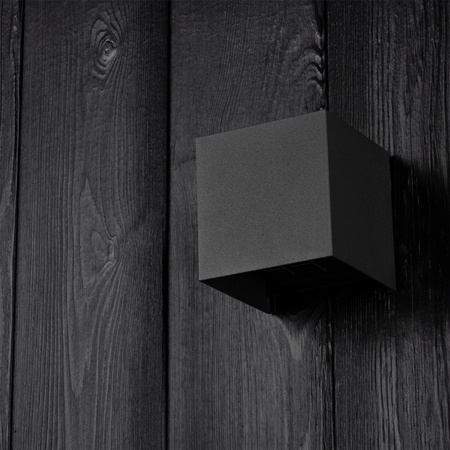 LED zahradní nástěnná lampa 2x4W 3000K Nastavitelná nahoru a dolů Černá RIKO KOBI