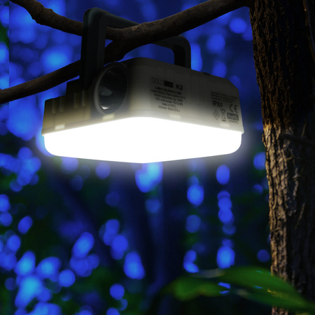 Solární kempingová lampa 1W 100lm 8000lmK studená šedá IPX4 se soumrakovým senzorem Sanico Goldlux