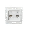 Počítačová a telefonní zásuvka RJ45 RJ11 Square White LOGI Kanlux