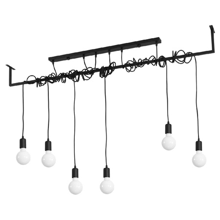 SALAMANCA LED závěsné stropní svítidlo 6xE27 Lustr černý SOLLUX