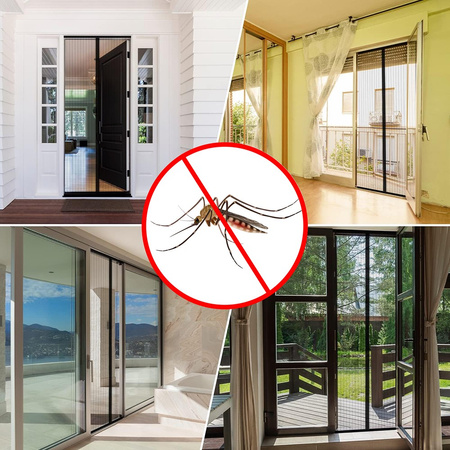 Magnetický závěs na dveře Moskytiéra 80/90/100 x 210/220cm černá