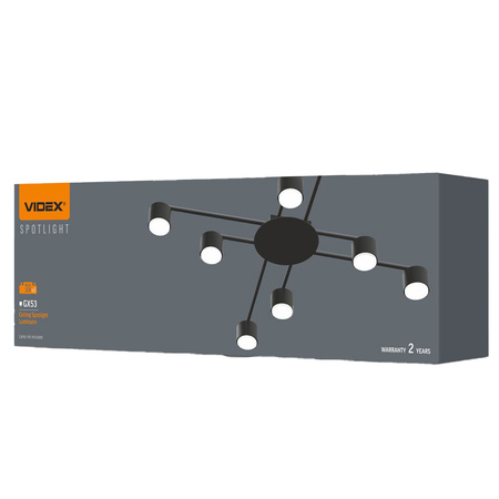 Stropní lustr 8x GX53 LED černý Moderní Videx