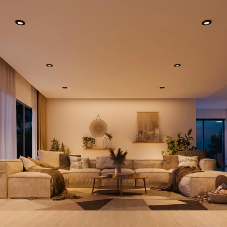 3x LED GU10 zapuštěná pod omítku hliníková kulatá černá Peridot Philips