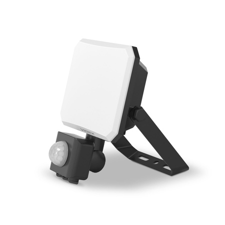 LED reflektor 20W 1900lm 5000K studený se senzorem pohybu a soumraku černý s mléčným stínítkem Videx