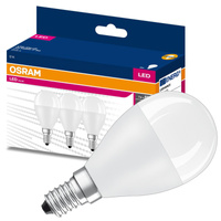 3x LED žárovka E14 P45 7W = 60W 806lm 6500K Studená bílá 200° OSRAM Hodnota